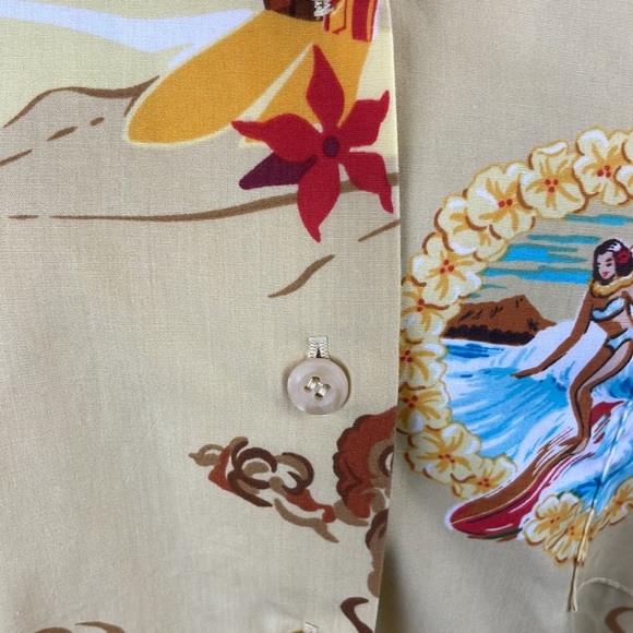 Tori Richard Honolulu Kona Brewing Co Hawaii Womens Shirt SZ XL Made in USA - Picture 4 of 11